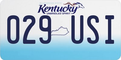 KY license plate 029USI