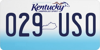 KY license plate 029USO
