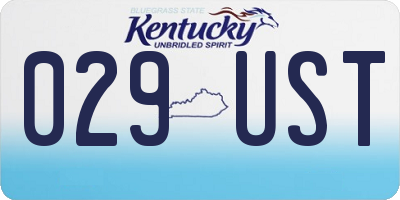 KY license plate 029UST