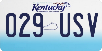 KY license plate 029USV