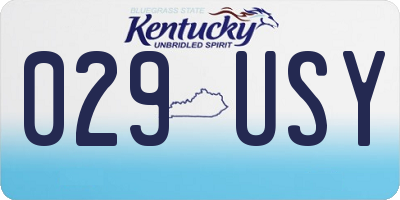 KY license plate 029USY