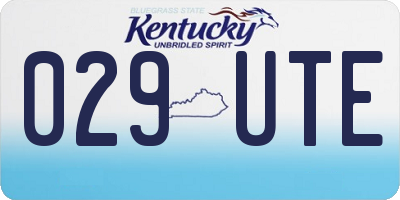 KY license plate 029UTE