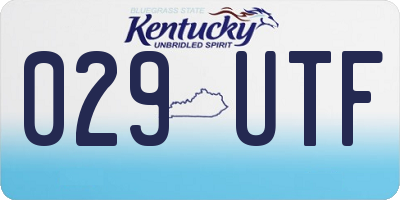 KY license plate 029UTF