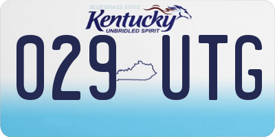 KY license plate 029UTG