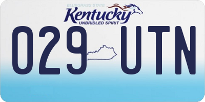 KY license plate 029UTN