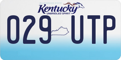 KY license plate 029UTP