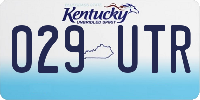 KY license plate 029UTR