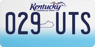 KY license plate 029UTS