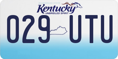 KY license plate 029UTU