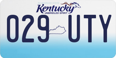 KY license plate 029UTY