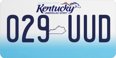 KY license plate 029UUD