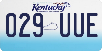 KY license plate 029UUE