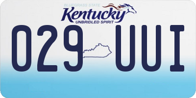 KY license plate 029UUI