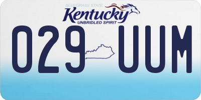 KY license plate 029UUM