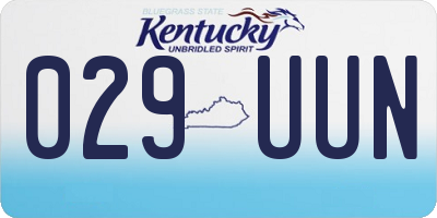 KY license plate 029UUN