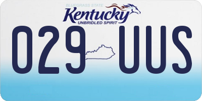 KY license plate 029UUS
