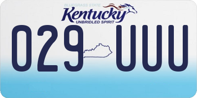 KY license plate 029UUU