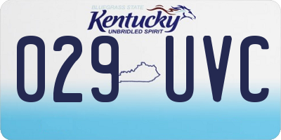 KY license plate 029UVC