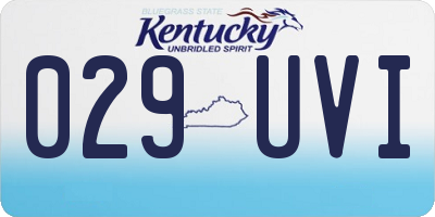 KY license plate 029UVI