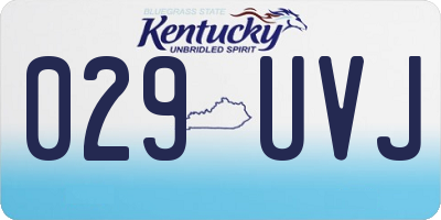 KY license plate 029UVJ