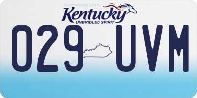 KY license plate 029UVM