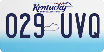 KY license plate 029UVQ