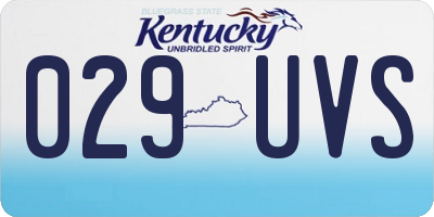 KY license plate 029UVS