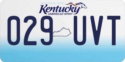 KY license plate 029UVT