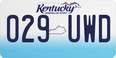 KY license plate 029UWD