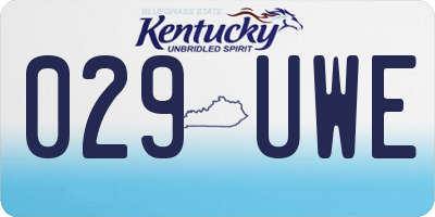 KY license plate 029UWE