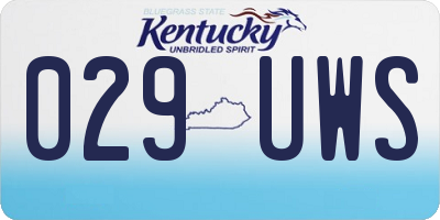 KY license plate 029UWS