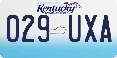 KY license plate 029UXA