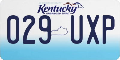 KY license plate 029UXP