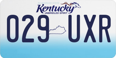 KY license plate 029UXR