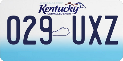 KY license plate 029UXZ