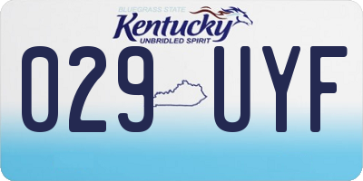 KY license plate 029UYF