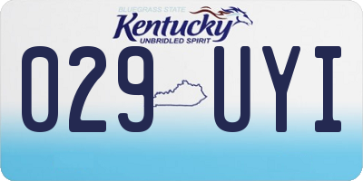 KY license plate 029UYI