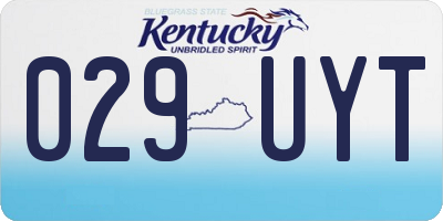 KY license plate 029UYT