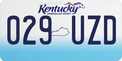 KY license plate 029UZD