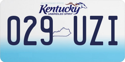 KY license plate 029UZI