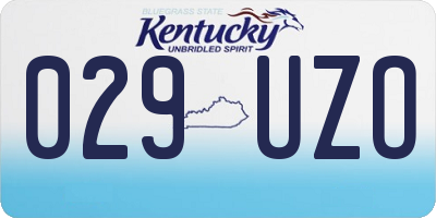 KY license plate 029UZO