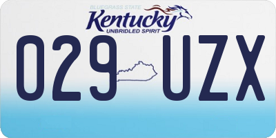 KY license plate 029UZX