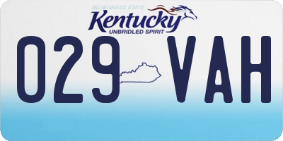 KY license plate 029VAH