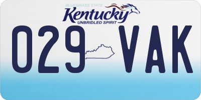 KY license plate 029VAK