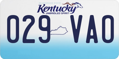 KY license plate 029VAO