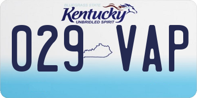 KY license plate 029VAP