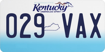 KY license plate 029VAX