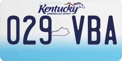 KY license plate 029VBA