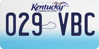 KY license plate 029VBC