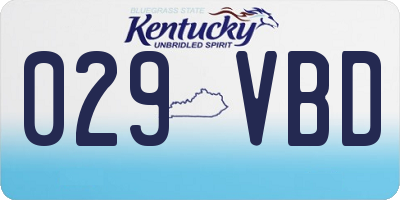 KY license plate 029VBD